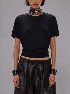 R13 Tight Waist Tee Black Small NWT Cotton Cashmere Fitted Top